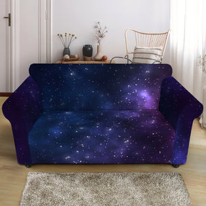 Blue Purple Cosmic Galaxy Space Print Loveseat Slipcover