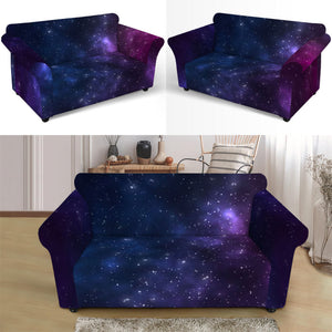 Blue Purple Cosmic Galaxy Space Print Loveseat Slipcover