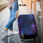 Blue Purple Cosmic Galaxy Space Print Luggage Cover GearFrost
