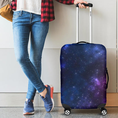 Blue Purple Cosmic Galaxy Space Print Luggage Cover GearFrost
