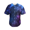 Blue Purple Cosmic Galaxy Space Print Men's Baseball Jersey