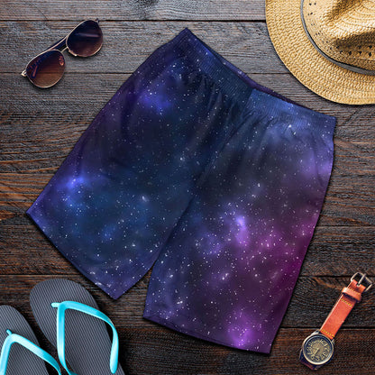 Blue Purple Cosmic Galaxy Space Print Men's Shorts