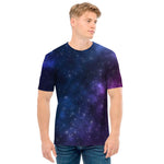 Blue Purple Cosmic Galaxy Space Print Men's T-Shirt