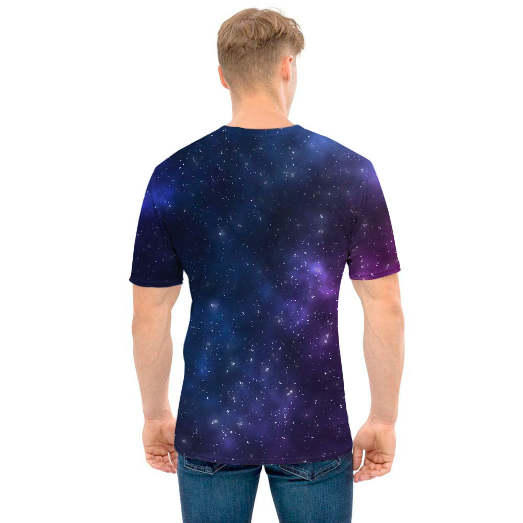 Blue Purple Cosmic Galaxy Space Print Men's T-Shirt