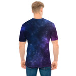 Blue Purple Cosmic Galaxy Space Print Men's T-Shirt