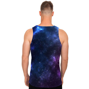 Blue Purple Cosmic Galaxy Space Print Men's Tank Top