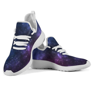 Blue Purple Cosmic Galaxy Space Print Mesh Knit Shoes GearFrost