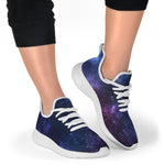 Blue Purple Cosmic Galaxy Space Print Mesh Knit Shoes GearFrost