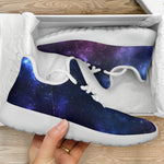 Blue Purple Cosmic Galaxy Space Print Mesh Knit Shoes GearFrost