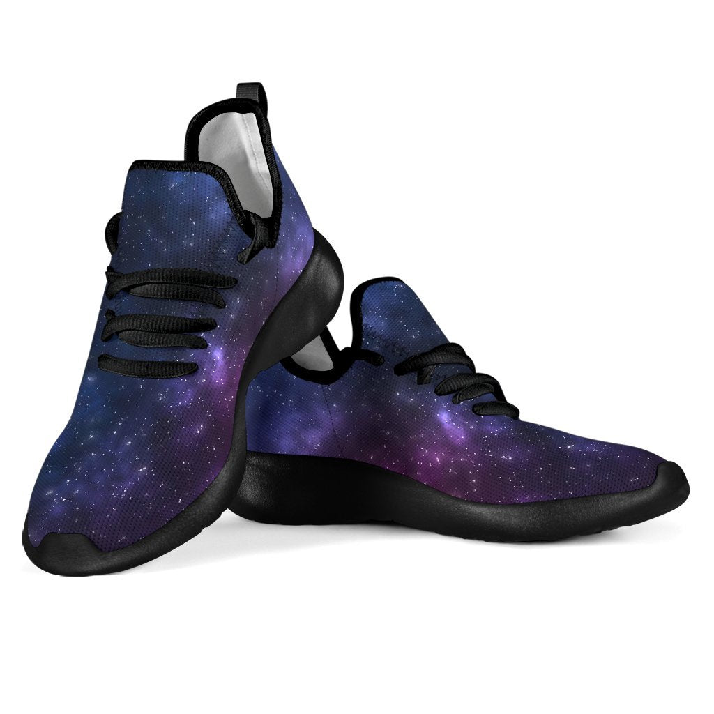 Blue Purple Cosmic Galaxy Space Print Mesh Knit Shoes GearFrost