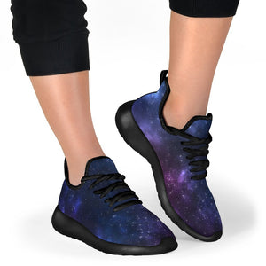 Blue Purple Cosmic Galaxy Space Print Mesh Knit Shoes GearFrost