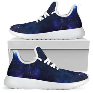 Blue Purple Cosmic Galaxy Space Print Mesh Knit Shoes GearFrost