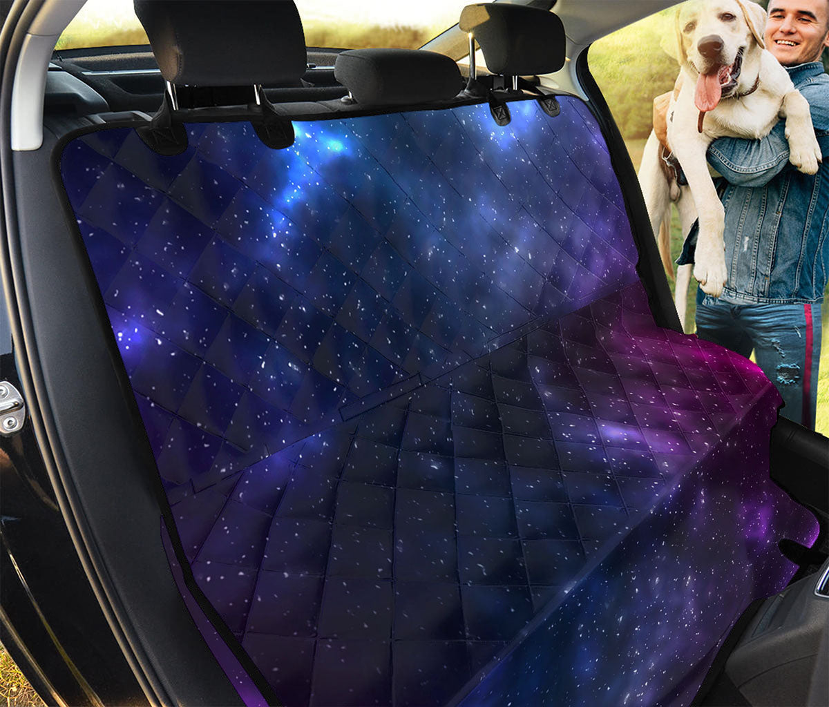 Blue Purple Cosmic Galaxy Space Print Pet Car Back Seat Cover