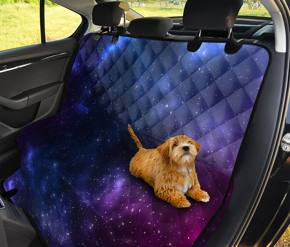 Blue Purple Cosmic Galaxy Space Print Pet Car Back Seat Cover