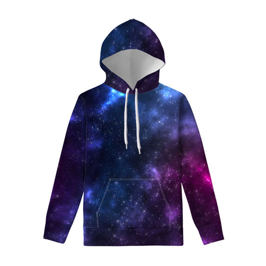 Blue Purple Cosmic Galaxy Space Print Pullover Hoodie