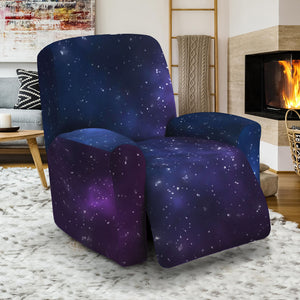 Blue Purple Cosmic Galaxy Space Print Recliner Slipcover