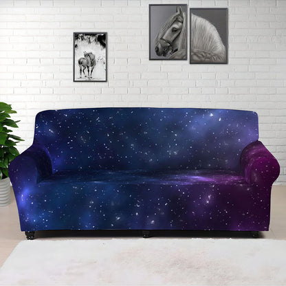 Blue Purple Cosmic Galaxy Space Print Sofa Cover