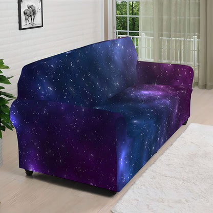 Blue Purple Cosmic Galaxy Space Print Sofa Cover