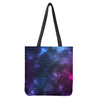 Blue Purple Cosmic Galaxy Space Print Tote Bag