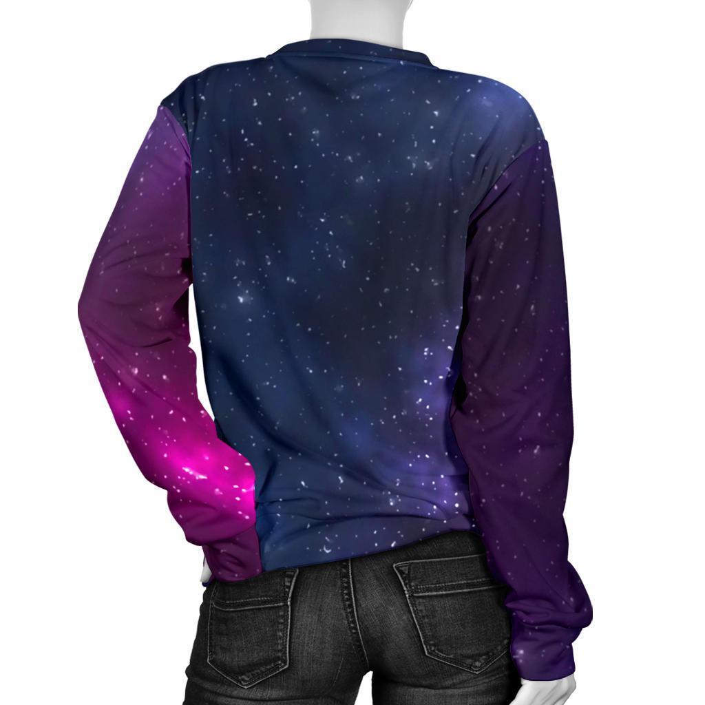Blue Purple Cosmic Galaxy Space Print Women's Crewneck Sweatshirt GearFrost