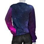 Blue Purple Cosmic Galaxy Space Print Women's Crewneck Sweatshirt GearFrost