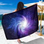 Blue Purple Spiral Galaxy Space Print Beach Sarong Wrap GearFrost