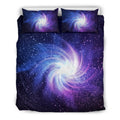 Blue Purple Spiral Galaxy Space Print Duvet Cover Bedding Set