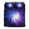 Blue Purple Spiral Galaxy Space Print Duvet Cover Bedding Set GearFrost