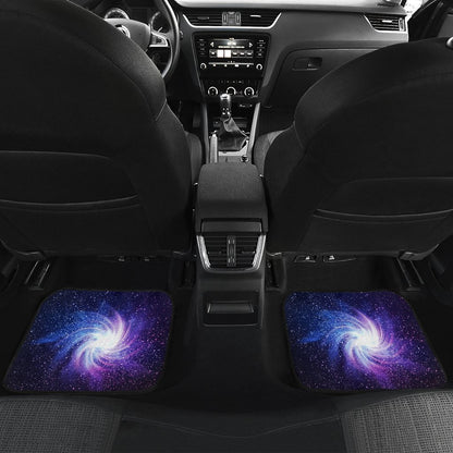 Blue Purple Spiral Galaxy Space Print Front and Back Car Floor Mats GearFrost