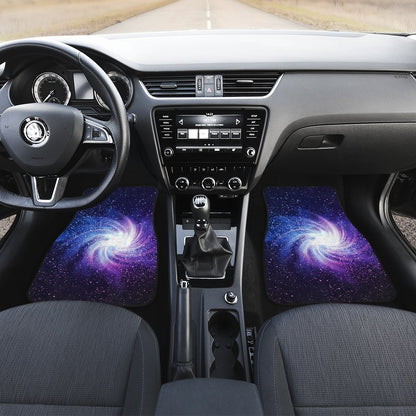 Blue Purple Spiral Galaxy Space Print Front Car Floor Mats GearFrost