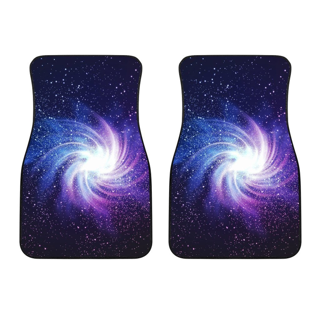 Blue Purple Spiral Galaxy Space Print Front Car Floor Mats GearFrost