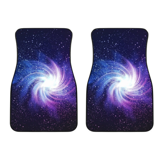 Blue Purple Spiral Galaxy Space Print Front Car Floor Mats GearFrost