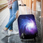 Blue Purple Spiral Galaxy Space Print Luggage Cover GearFrost