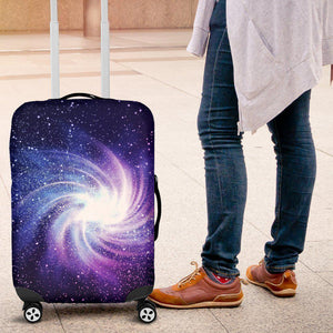 Blue Purple Spiral Galaxy Space Print Luggage Cover GearFrost