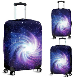 Blue Purple Spiral Galaxy Space Print Luggage Cover GearFrost