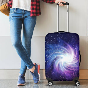 Blue Purple Spiral Galaxy Space Print Luggage Cover GearFrost