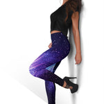 Blue Purple Spiral Galaxy Space Print Women's Leggings GearFrost