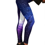 Blue Purple Spiral Galaxy Space Print Women's Leggings GearFrost