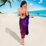 Blue Purple Stardust Galaxy Space Print Beach Sarong Wrap GearFrost