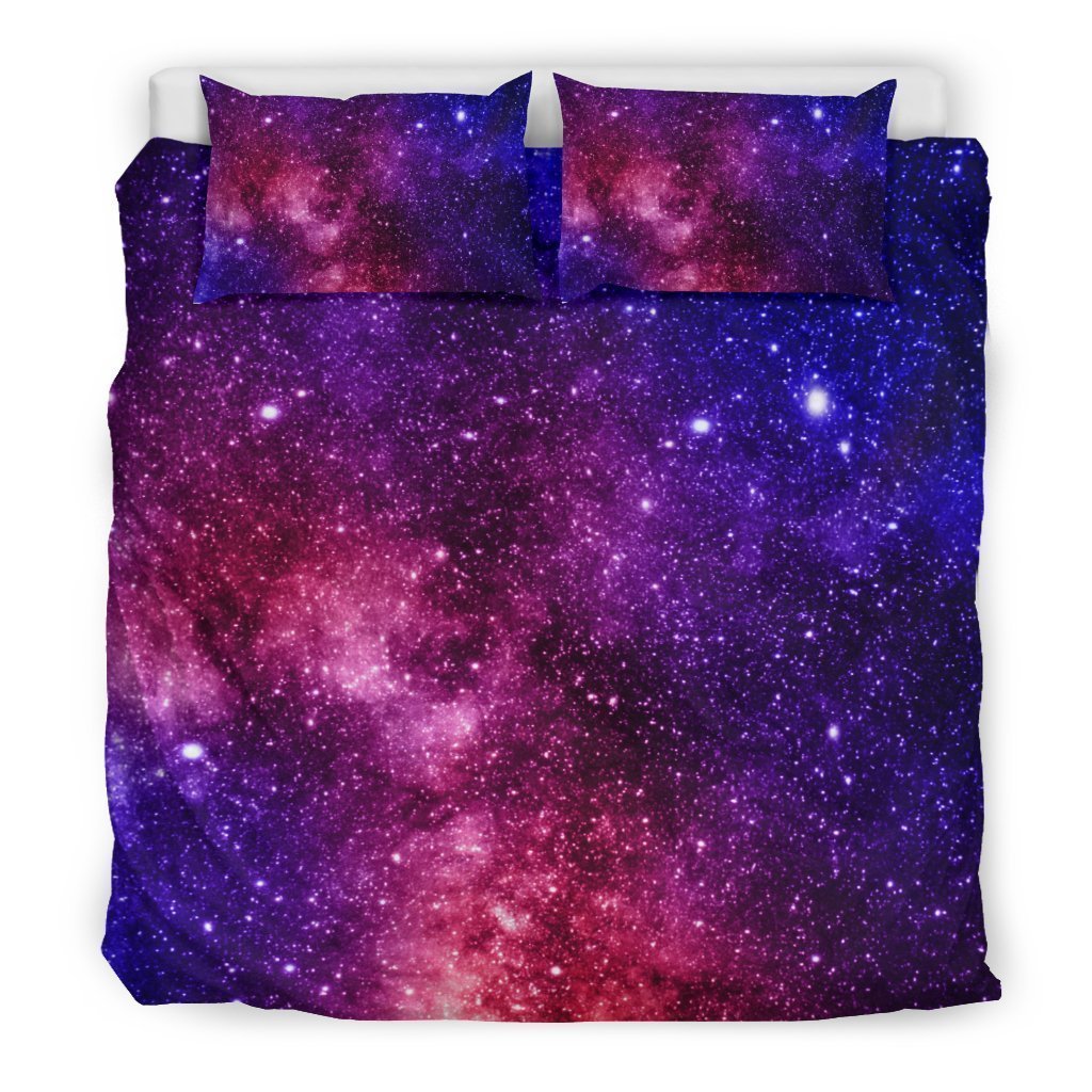 Blue Purple Stardust Galaxy Space Print Duvet Cover Bedding Set GearFrost