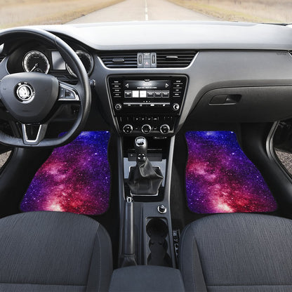Blue Purple Stardust Galaxy Space Print Front and Back Car Floor Mats GearFrost