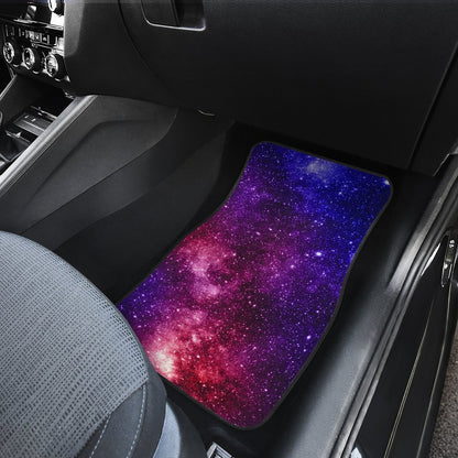 Blue Purple Stardust Galaxy Space Print Front and Back Car Floor Mats GearFrost