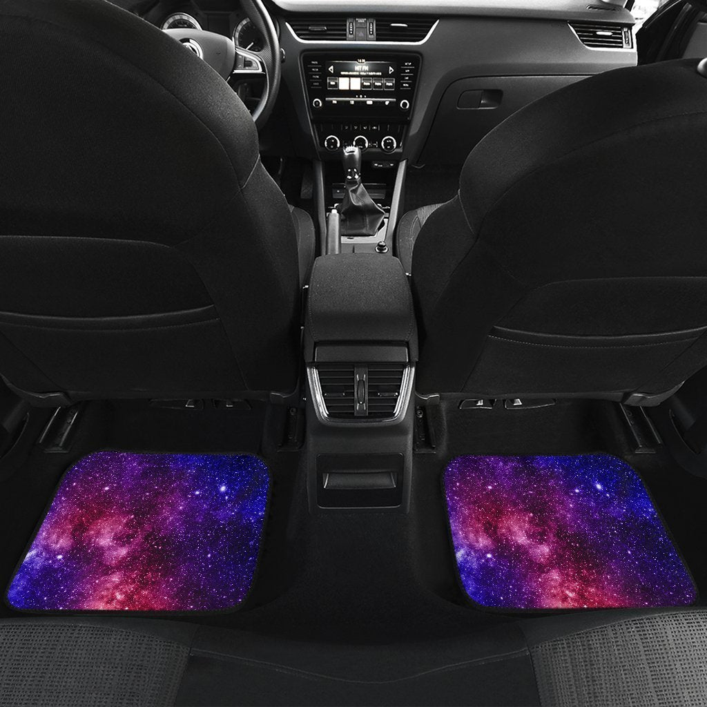 Blue Purple Stardust Galaxy Space Print Front and Back Car Floor Mats GearFrost