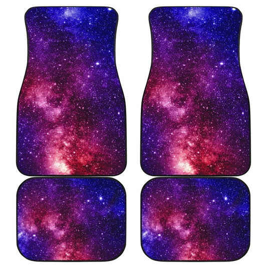 Blue Purple Stardust Galaxy Space Print Front and Back Car Floor Mats GearFrost