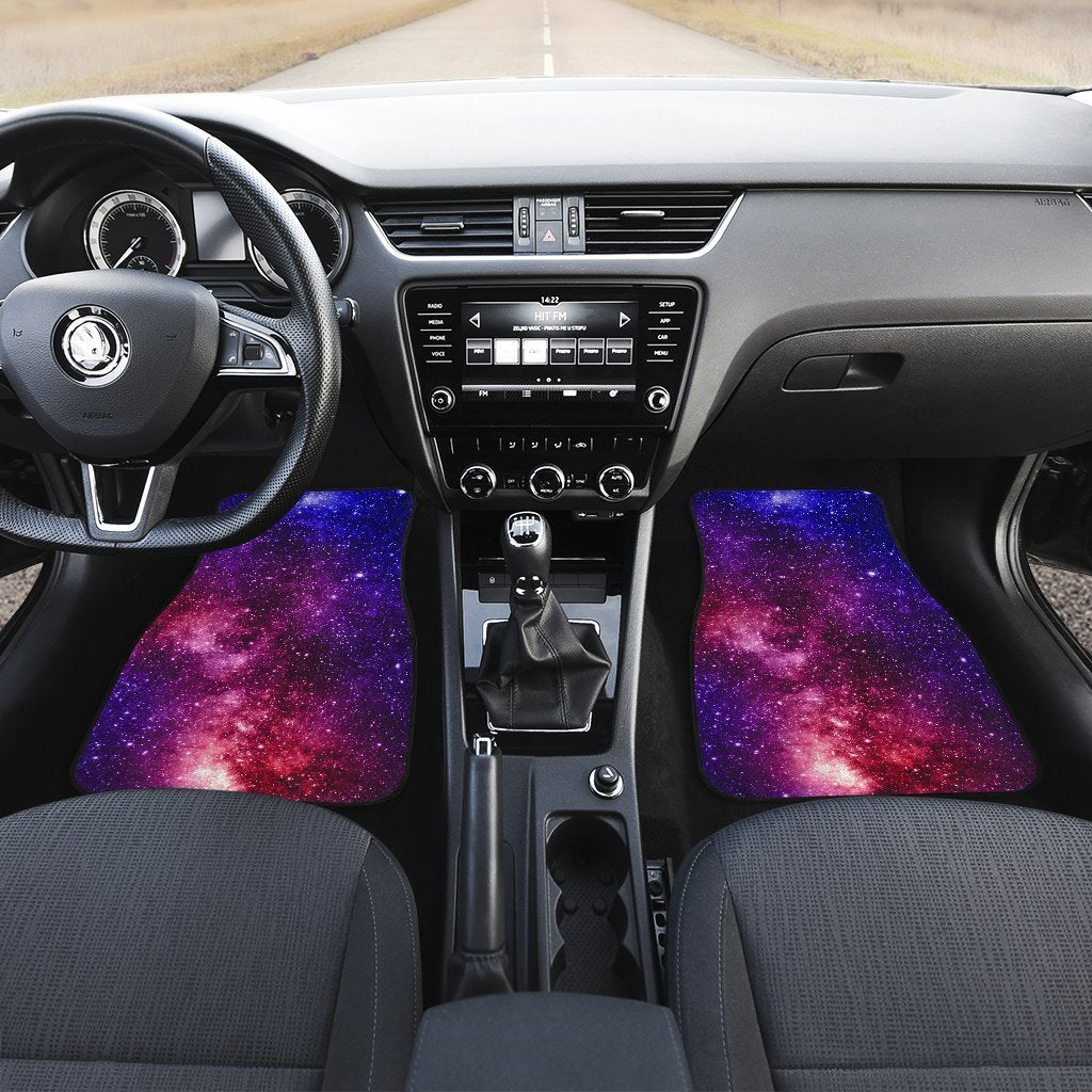 Blue Purple Stardust Galaxy Space Print Front Car Floor Mats GearFrost