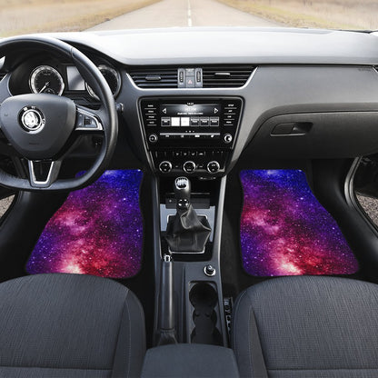 Blue Purple Stardust Galaxy Space Print Front Car Floor Mats GearFrost