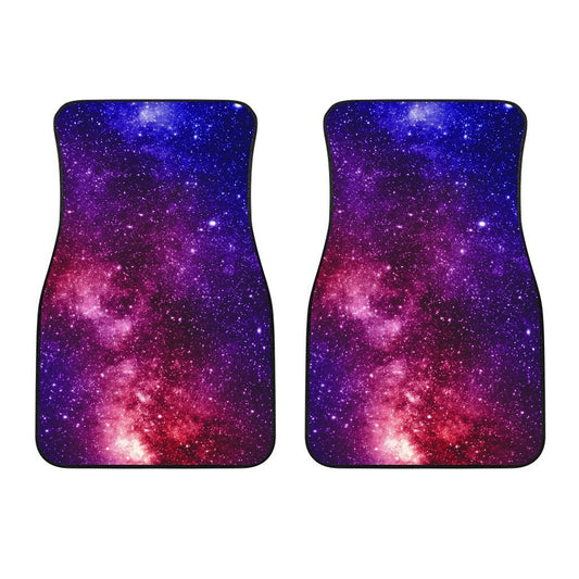 Blue Purple Stardust Galaxy Space Print Front Car Floor Mats GearFrost