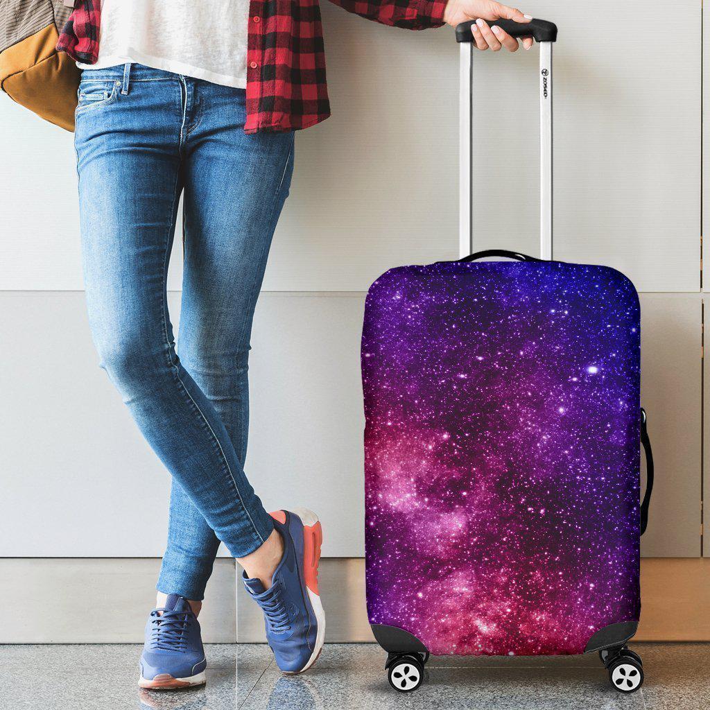 Blue Purple Stardust Galaxy Space Print Luggage Cover GearFrost