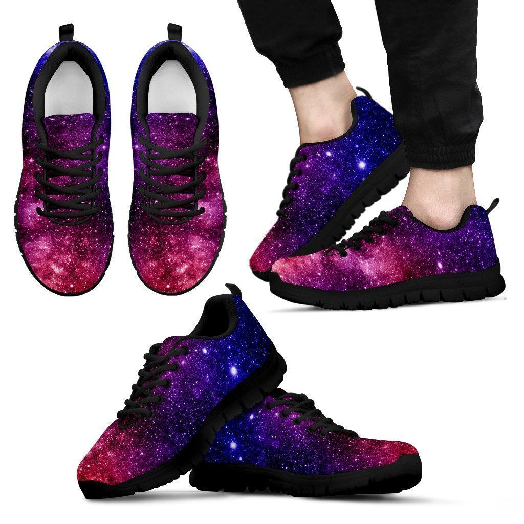 Blue Purple Stardust Galaxy Space Print Men's Sneakers GearFrost