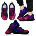 Blue Purple Stardust Galaxy Space Print Black Running Shoes